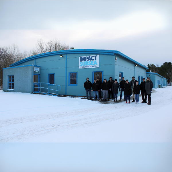 Impact Subsea Team at new HQ in snowy Aberdeen