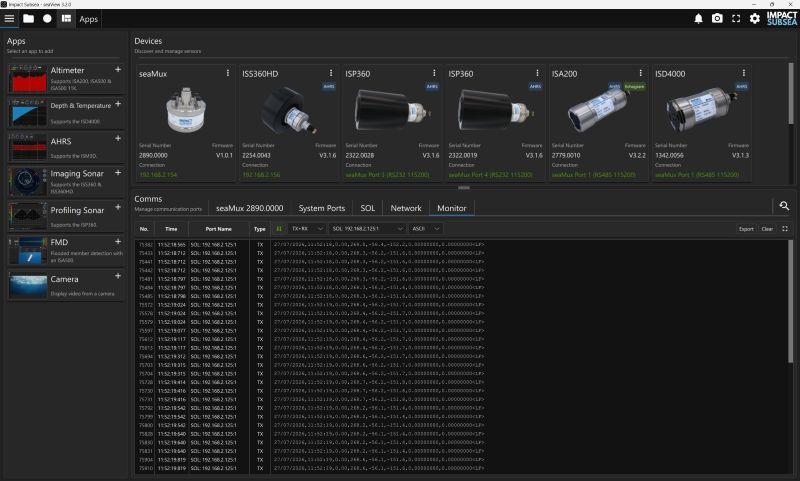 seaView 3.2 seaMux Windows Monitor Tab